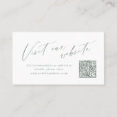 Sage script minimalist QR code website Insert card Plaatskaartje (Voorkant)