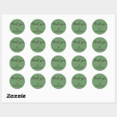 Sage Script Topografie Dank je hart voeg Logo toe Ronde Sticker (Vel)