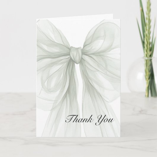 Sage Sheer Bow Élégant Merci (Devant)