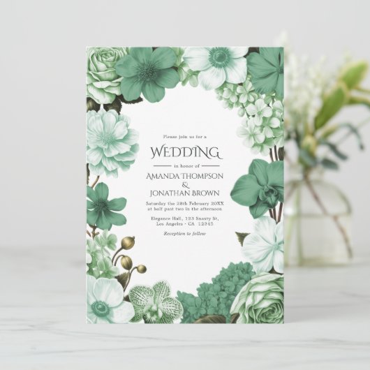 Sage Silver, Eucalyptus Drift & Snowdrop Mint Kaart (Staand voorkant)