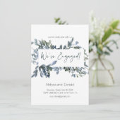 Sage Silver Green Elegant Floral Verloving (Staand voorkant)