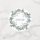 Sage Silver Green Floral Mariage Confetti (Petit recto)