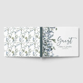 Sage Silver Green Floral Mariage livre d'hôtes (Complet)