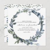 Sage Silver Green Floral Wedding Invitation (Voorkant / Achterkant)
