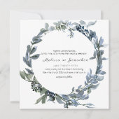 Sage Silver Green Floral Wedding Invitation (Voorkant)
