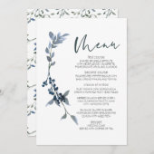 Sage Silver Green Floral Wedding Menu (Voorkant / Achterkant)