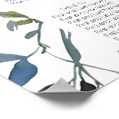 Sage Silver Green Floral Wedding Seating Chart Poster (Hoek)