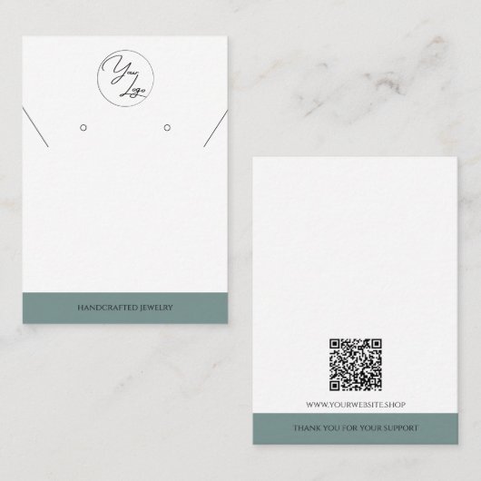 Sage simple | Carte d'affichage de bijoux de logo (Devant / Derrière)
