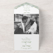 Sage SIMPLE STYLISH WEDDING All In One Uitnodiging (Buitenkant)