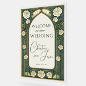 Sage Stained Glass Floral Wedding Welcome  (Angle)