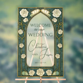 Sage Stained Glass Floral Wedding Welcome  (Neutre)