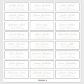 Sage Stijlvol script bruiloft gast adres label (Vel)