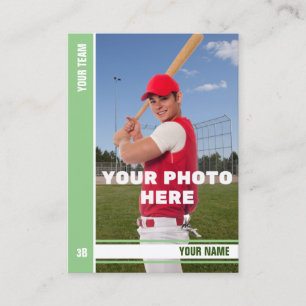Sage Stripe Baseball Trading Kaart - Aangepaste st Contactkaartje