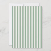 Sage Striped Cross Baptism Invitation  Kaart (Achterkant)