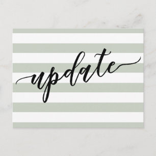 Sage Stripes uitgesteld bruiloft update bericht Briefkaart