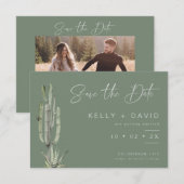 Sage Succulent Cactus Trouwkaart Save The Date Kaart (Voorkant / Achterkant)