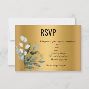 SAGE TAK BRANCH GOUD RESPONSKAART RSVP KAARTJE