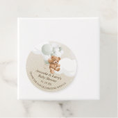 Sage teddybeer met ballonnen bedankjes labels (In situ)