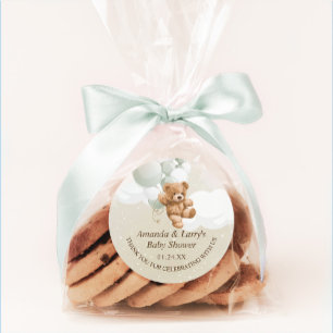 Sage Teddybeer met Ballonnen Sticker