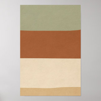 Sage Terracotta Horizontaal Kleurveld Abstracte Po Poster