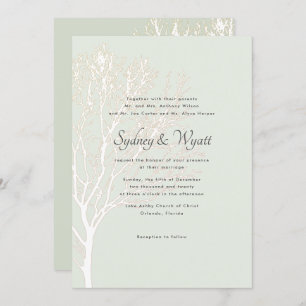 Sage Tree Parents Names Custom Wedding Invitation Kaart