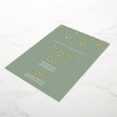 Sage Typographie Mariage Foil Invitation (Rotation)