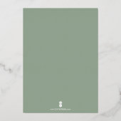 Sage Typographie Mariage Foil Invitation (Verso)
