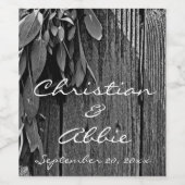 Sage van Barn-wood Grayscale, vers gesneden Wijn Etiket (Enkel label)