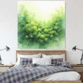 Sage Veil Moss Canvas Afdruk (Insitu (Slaapkamer))