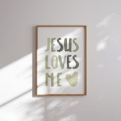 Sage vert arc-en-ciel Jésus m'aime poster