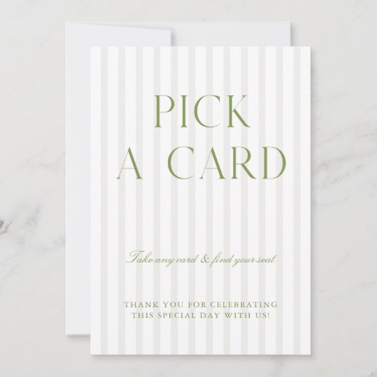 Sage Vert & Beige Choisir une carte Signal Mariage (Devant)