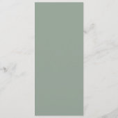 Sage Vert Blanc Gras Floral Moderne Simple Menu (Dos)