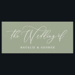 Sage vert, blanc script le mariage du menu de sign<br><div class="desc">Sage vert blanc script le mariage du signe. Idéal tout dans un budget,  plan de sièges mariage boho.</div>