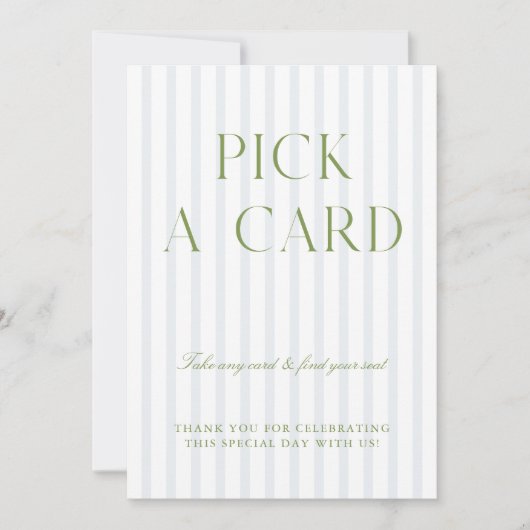 Sage Vert & Bleu Choisir une carte Signal Mariage (Devant)