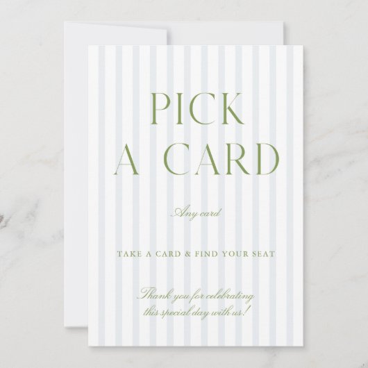 Sage Vert & Bleu Mariage Choisir une carte Signal (Devant)
