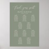 Sage Vert Couleur 10 Tables Bienvenue Tableau de s (Devant)