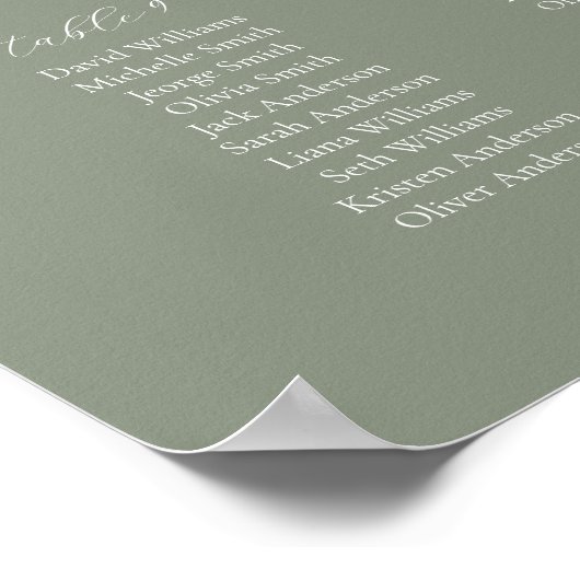 Sage Vert Couleur 12 table Mariage Tableau de sièg (Coin)