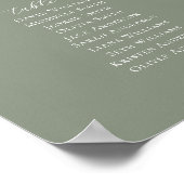 Sage Vert Couleur 9 Tables Bienvenue Tableau de si (Coin)