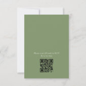 Sage vert élégant faire-part de mariage floral (Dos)
