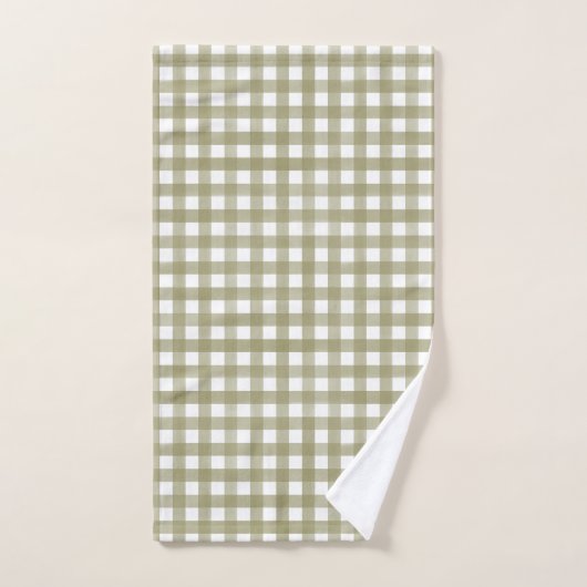 Sage Vert En vichy Plaid Motif (Serviette à main)