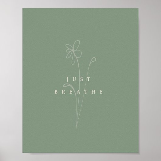 Sage Vert esthétique Just Breathe Poster Plante (Devant)
