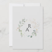 Sage vert et blanc Faire-part de mariage simple (Dos)