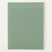 Sage vert et blanc | Monogramme moderne (Dos)