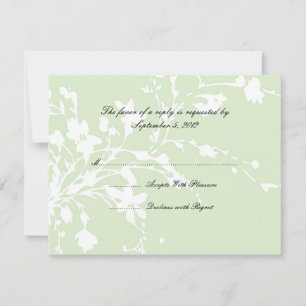 Sage Vert et Fleurs blanches Mariage RSVP