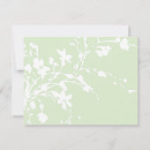 Sage Vert et Fleurs blanches Mariage RSVP (Dos)