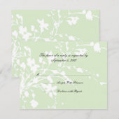 Sage Vert et Fleurs blanches Mariage RSVP (Devant / Derrière)