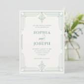 Sage Vert et Ivoire | Code QR Invitation de Mariag (Debout devant)