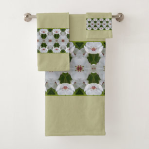 Sage Vert Et Rose Avec Floral Blanc