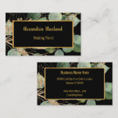 SAGE VERT EUCALYPTUS OR NOIR CARTE DE VISITE (Devant / Derrière)