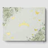 Sage Vert Floral Quinceañera Quince 15 XV Or (Verso)